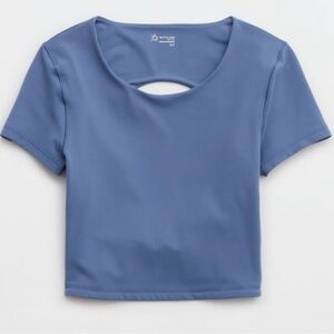 Blue Offline by Aerie Real Me Xtra Twist Back Tee
